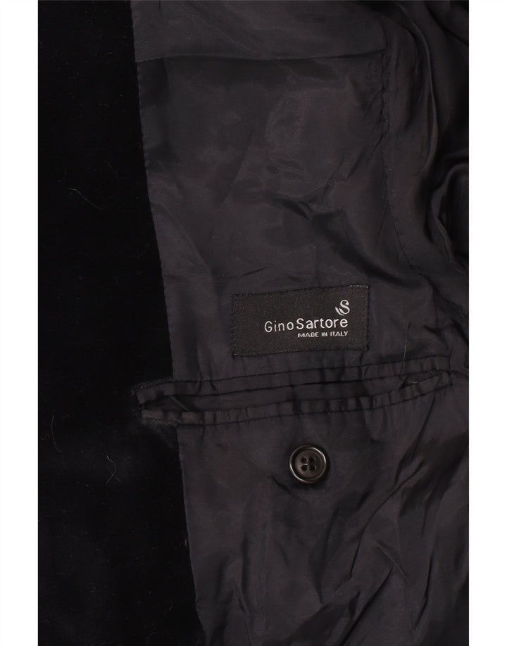 Gino Sartore Chaqueta Blazer de Terciopelo con 3 Botones para Hombre UK 36 Small Black