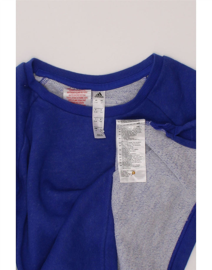 Adidas Sudadera para niño Jumper 3-4 años Azul Algodón