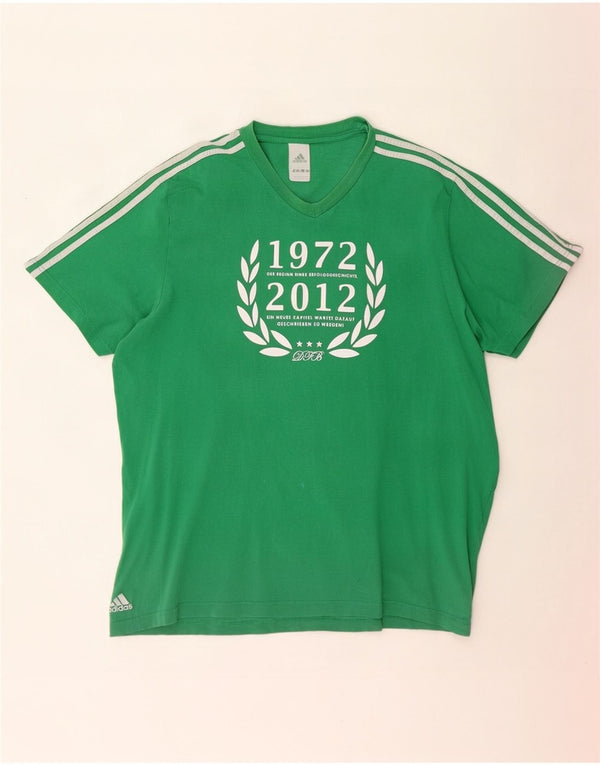 Adidas Camiseta gráfica para hombre Top 2XL Algodón verde