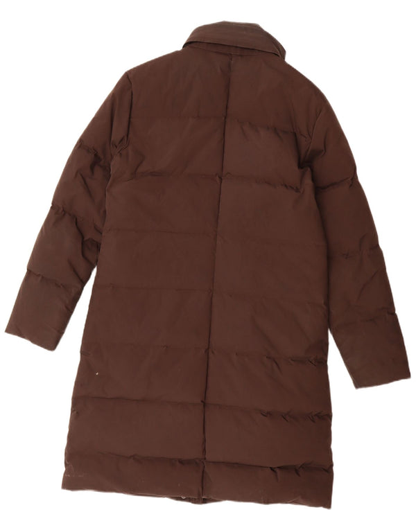 Aspesi Abrigo acolchado con capucha para mujer UK 44 Nylon marrón medio