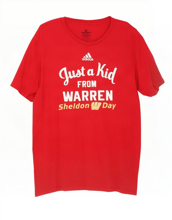 Adidas Camiseta gráfica para hombre Top 2XL Algodón rojo