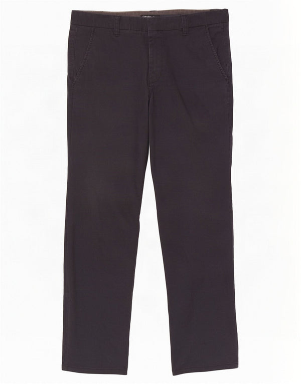 Pantalones chinos ajustados Calvin Klein para hombre W32 L31 Algodón a rayas negras