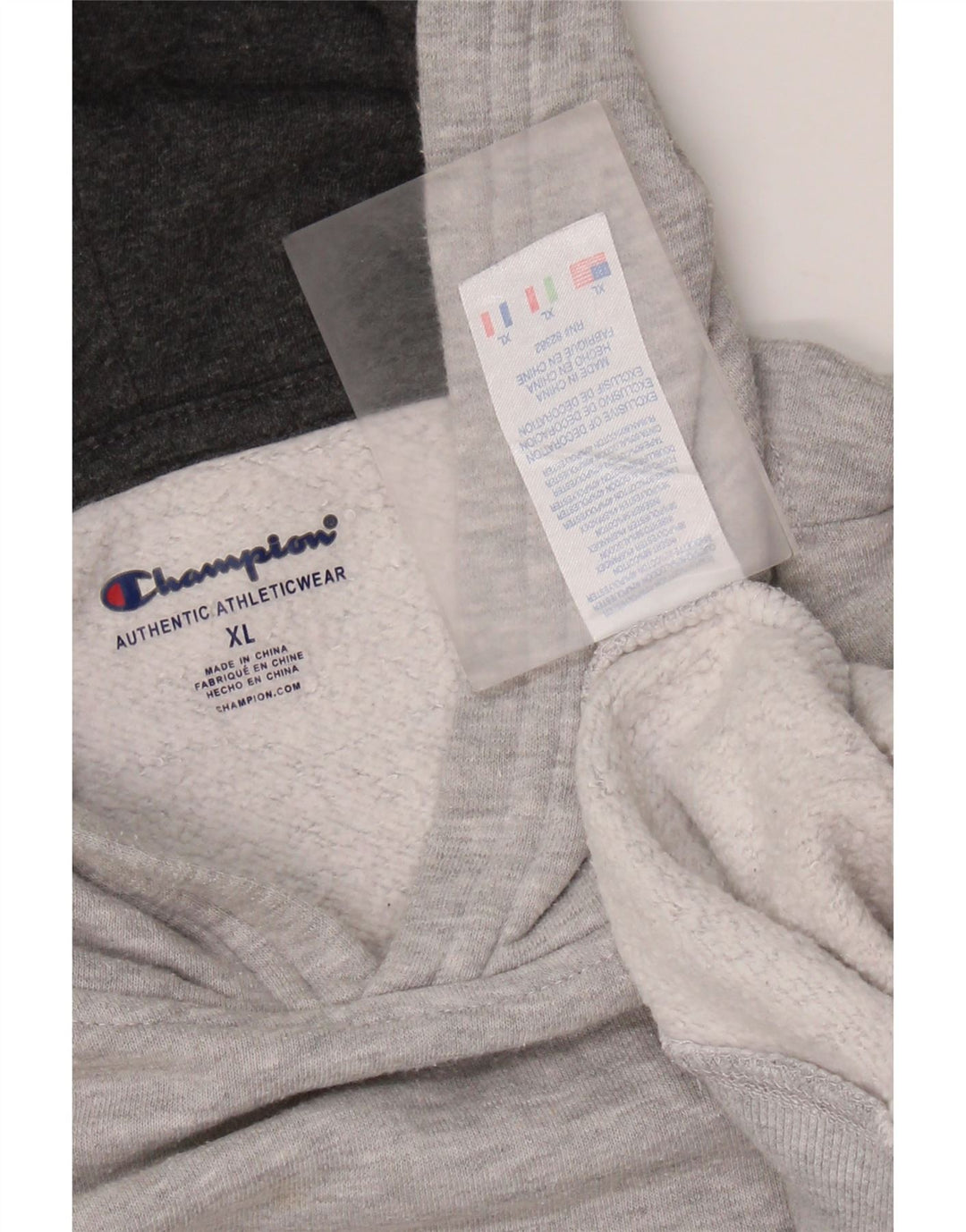 CHAMPION Jersey con capucha gráfico para mujer UK 18 XL Algodón moteado gris