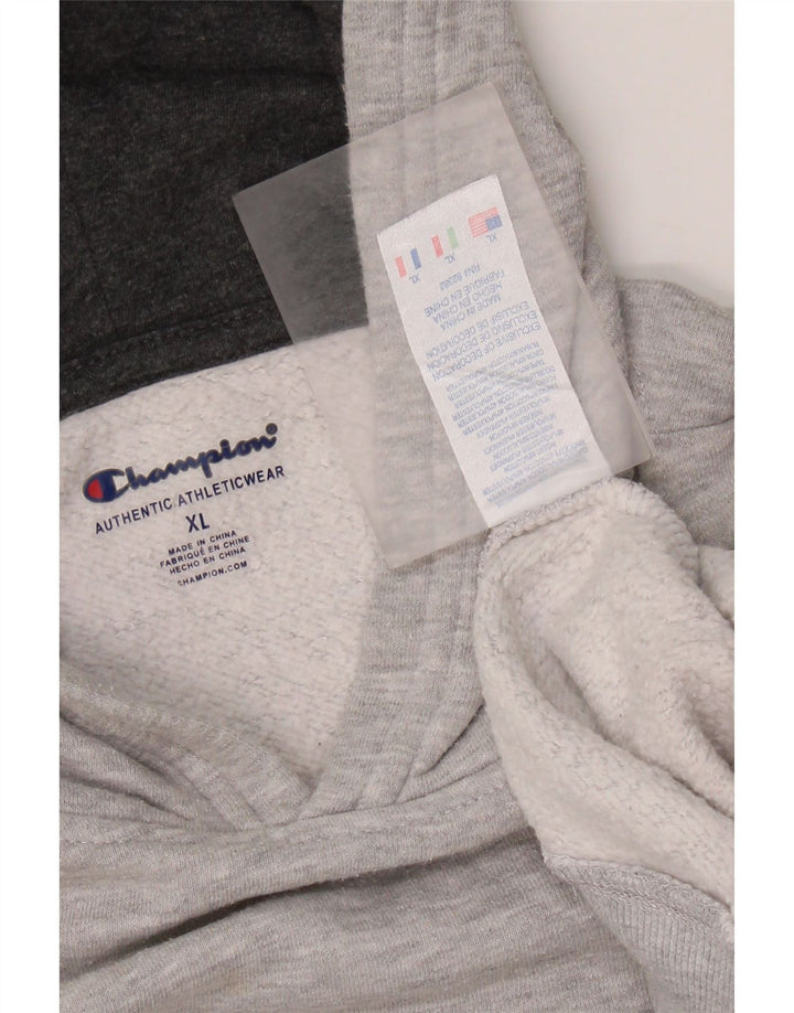 CHAMPION Jersey con capucha gráfico para mujer UK 18 XL Algodón moteado gris
