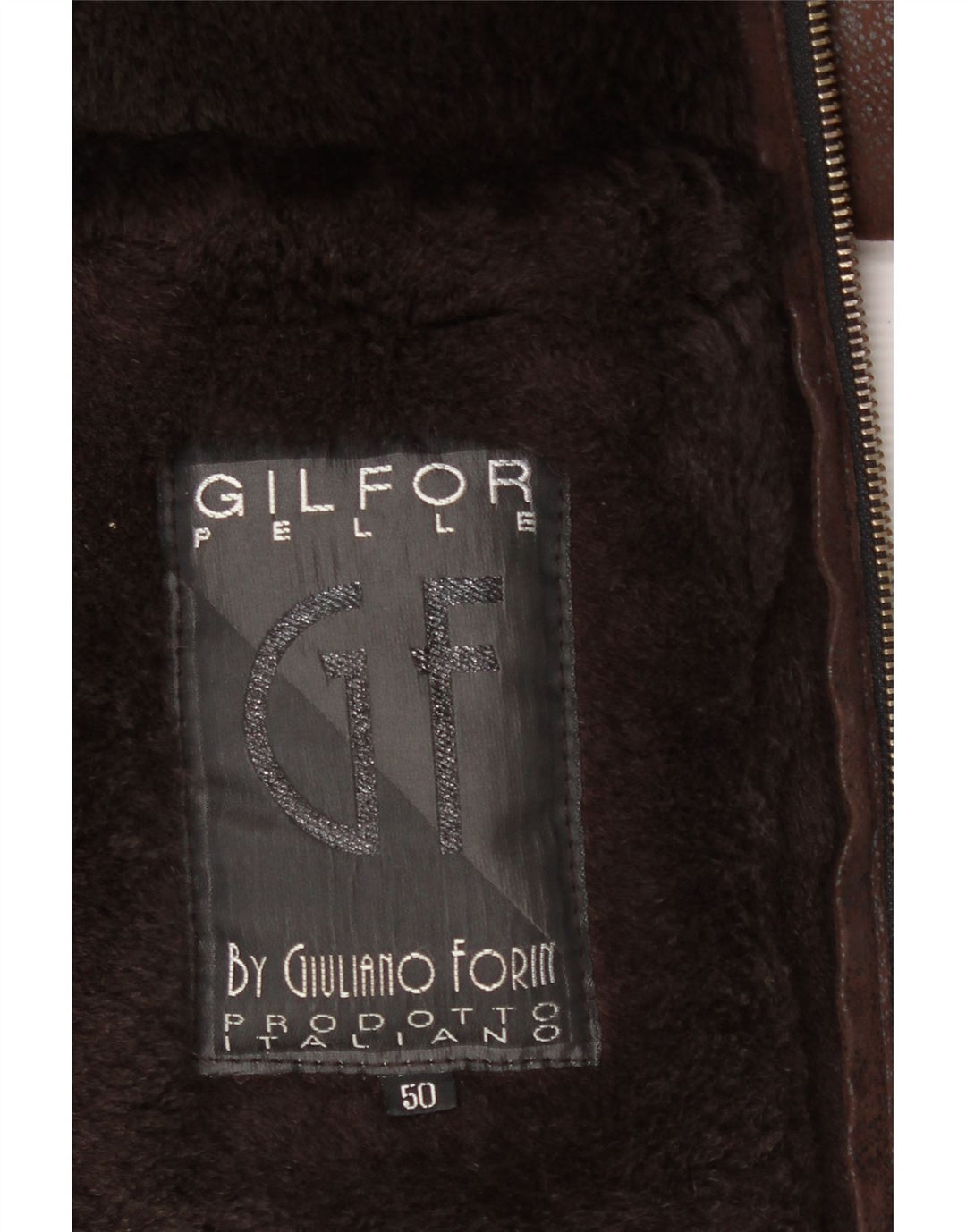 VINTAGE Chaqueta de piel de oveja para hombre IT 50 Cuero marrón grande