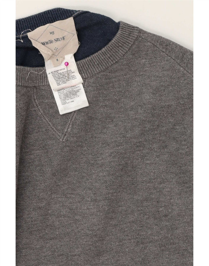 Jersey de hombre con cuello redondo de algodón gris medio de White Stuff