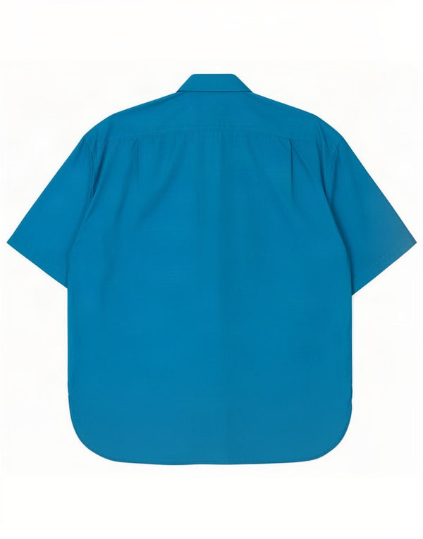 Vintage mujer camisa de manga corta blusa Reino Unido 18 XL azul