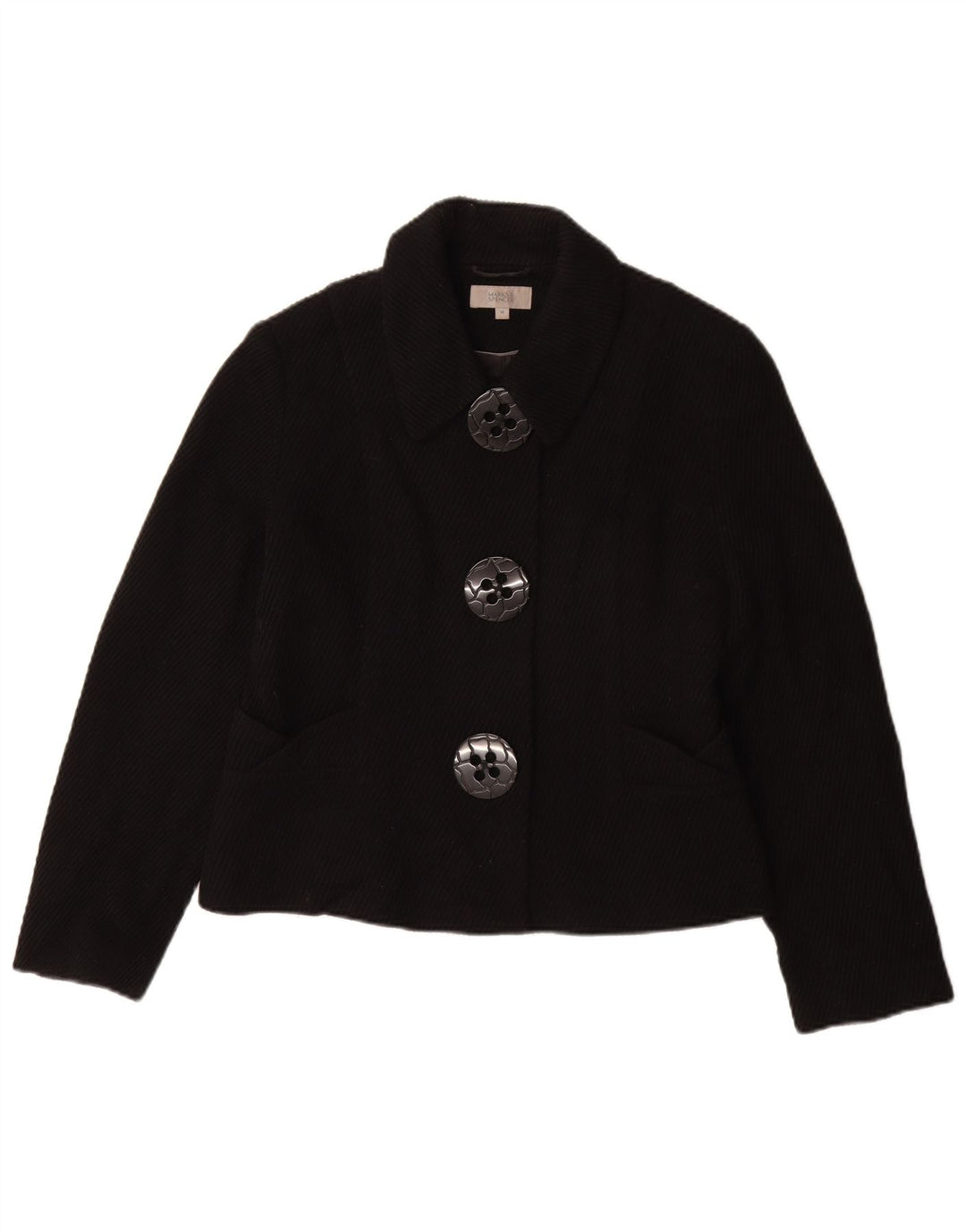 Marks & Spencer Abrigo corto para mujer UK 44 Viscosa negra mediana