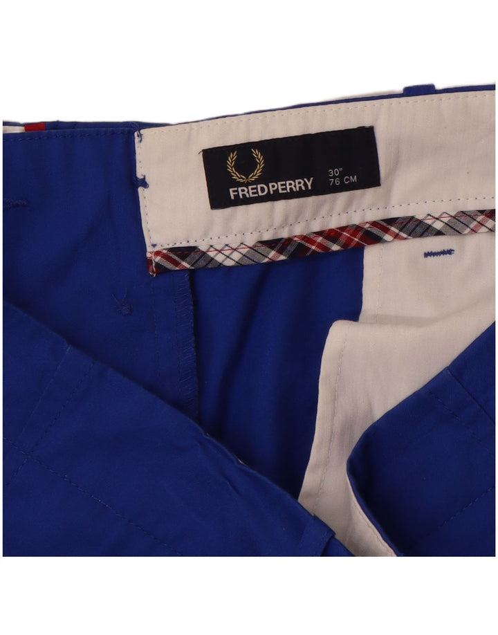 FRED PERRY Pantalones cortos chinos para hombre W30 Algodón azul medio