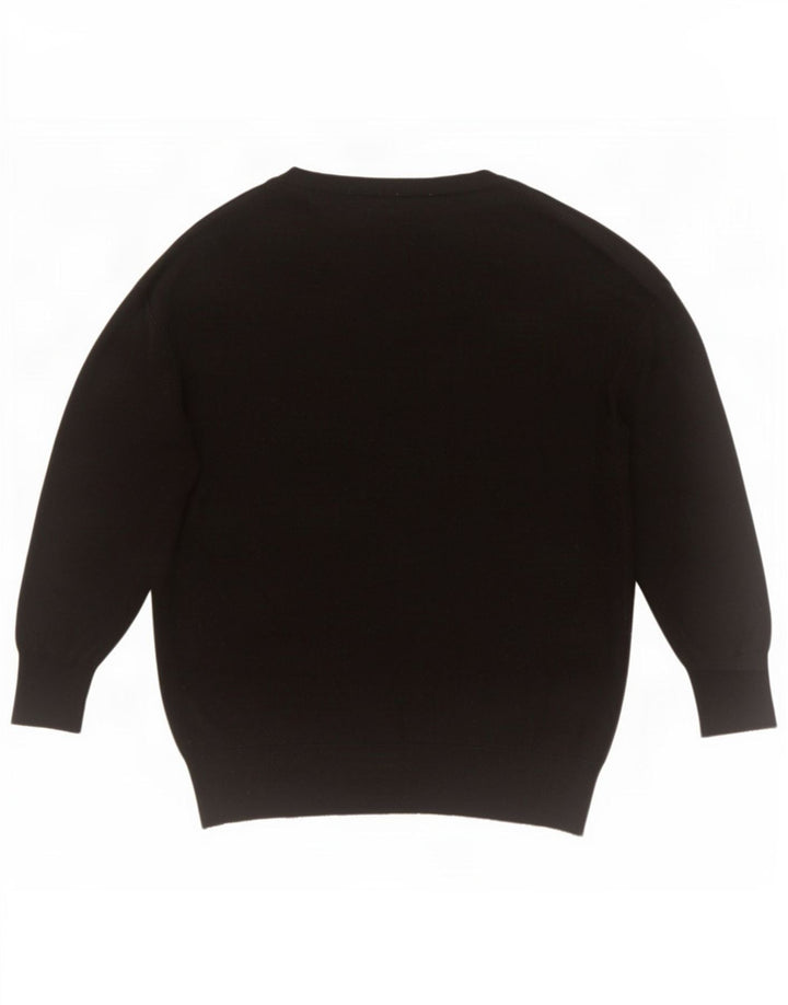 Zara Jersey oversize con cuello en V para mujer UK 10 Small Poliéster negro