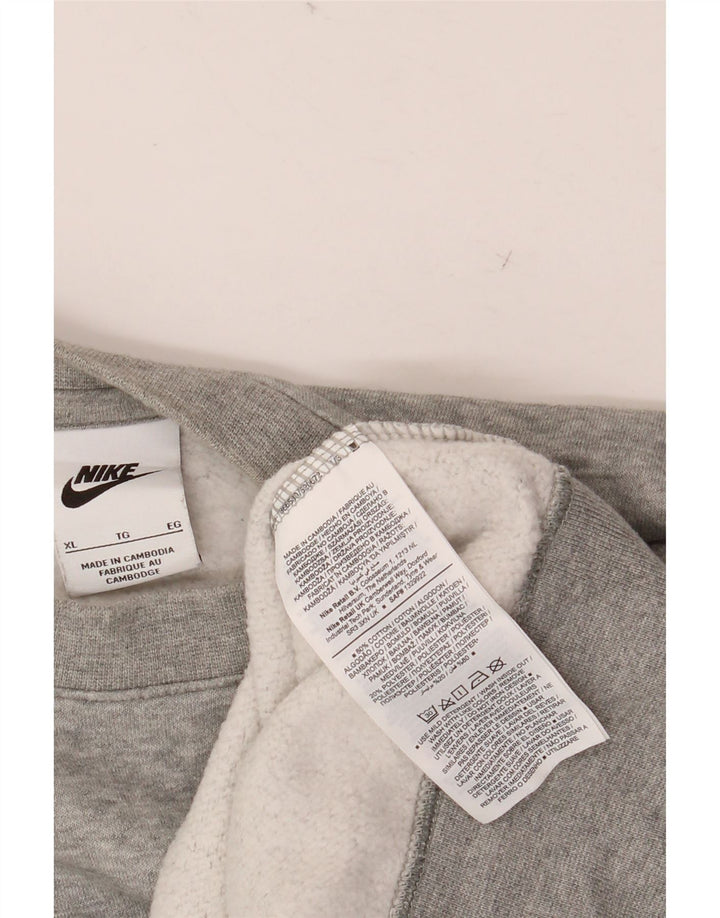 NIKE Hombre Sudadera Gráfica Jumper XL Gris Algodón