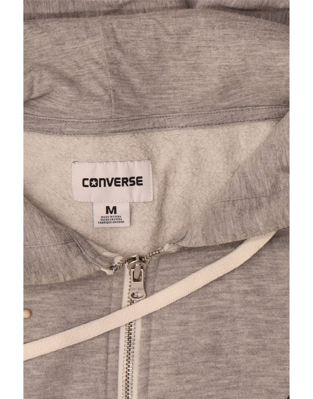 Sudadera con capucha y cremallera para hombre Converse de algodón gris medio