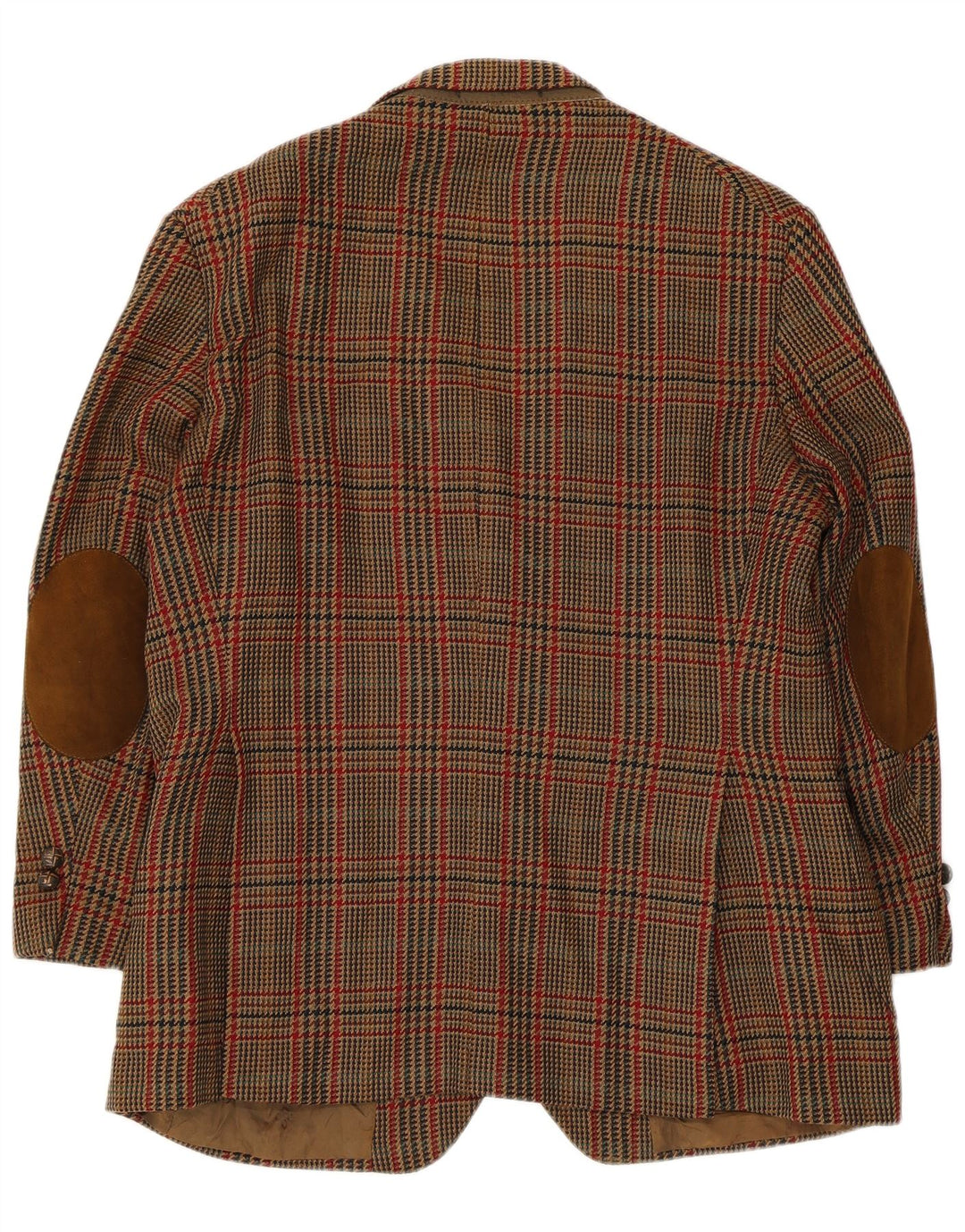 DAKS Chaqueta tipo blazer de 2 botones para hombre UK 38 Marrón medio Pata de gallo Lana nueva