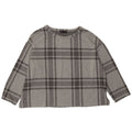 Marks & Spencer Top corto para mujer manga 3/4 UK 20 2XL Poliéster a cuadros gris