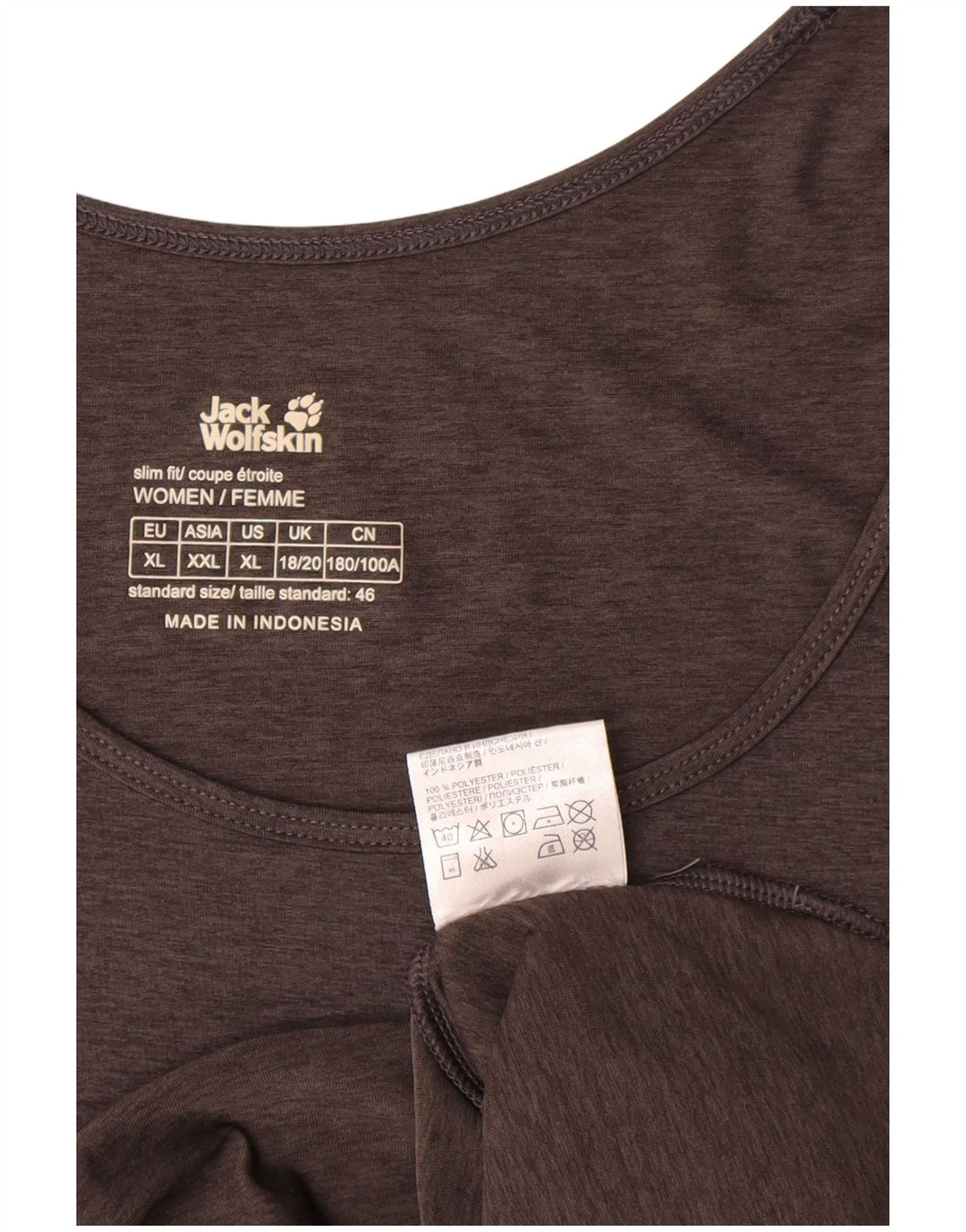 Jack Wolfskin Camiseta sin mangas para mujer ES 18/20 XL Gris Poliéster