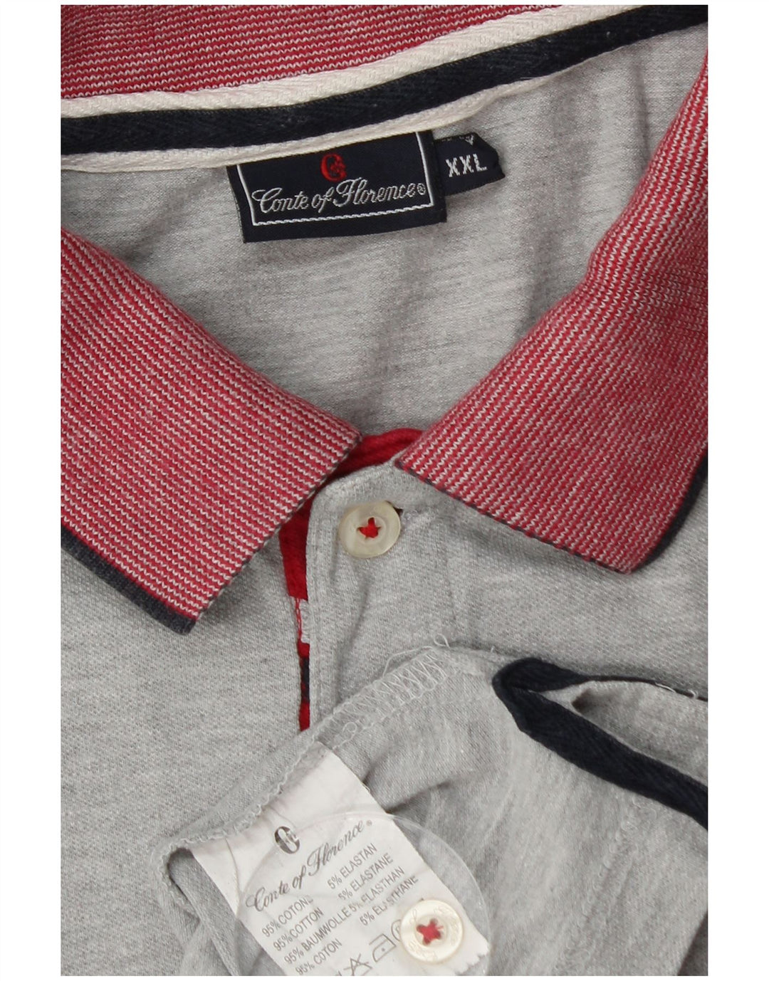CONTE OF FLORENCE Polo para hombre 2XL Algodón gris