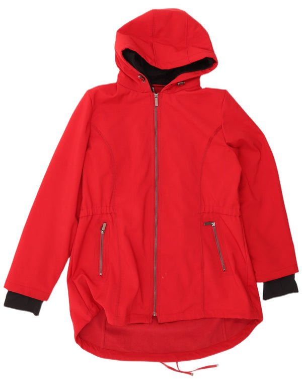 French Connection Womens Hooded Parka Jacket UK 18 XL Red Polyester