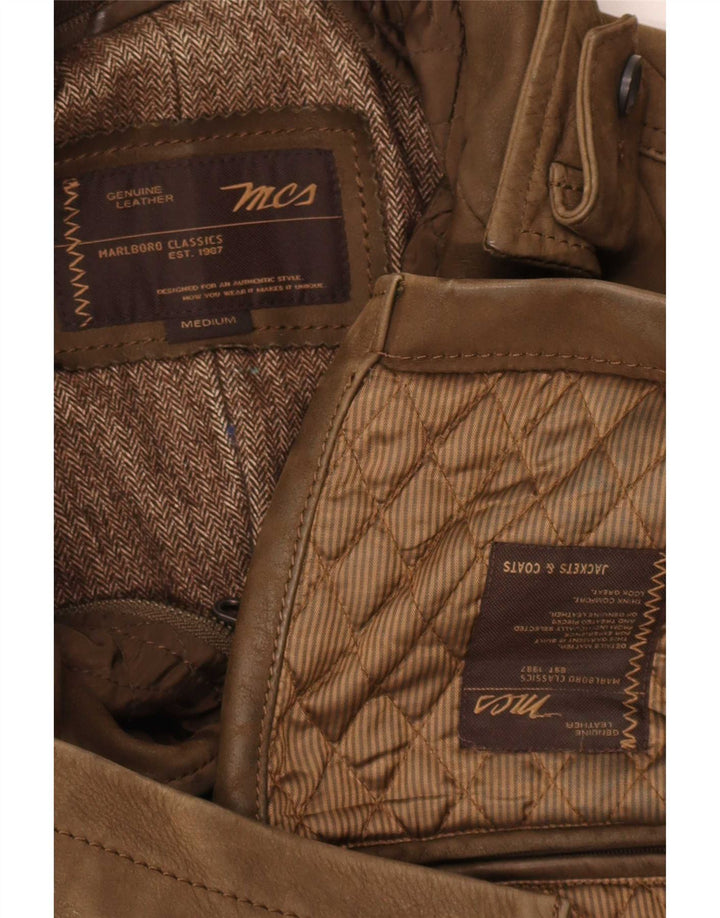 Marlboro Classics Chaqueta de cuero para hombre UK 38 Marrón medio