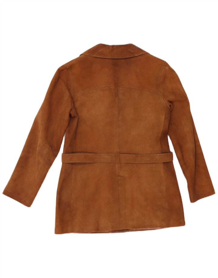 Vintage mujer ante chaqueta Reino Unido 12 marrón medio