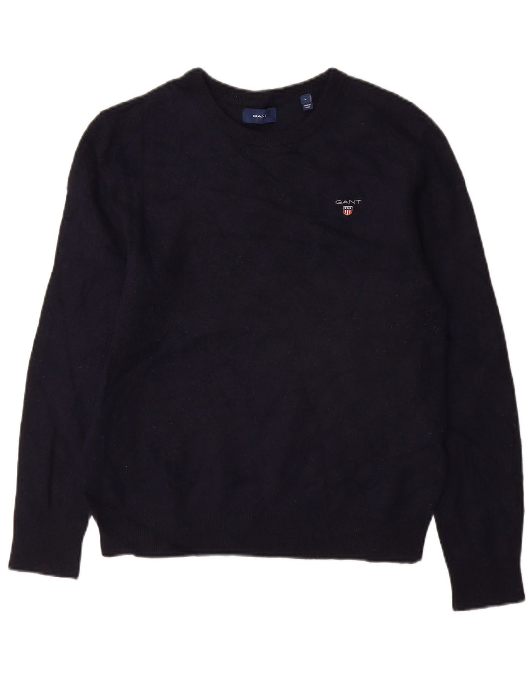 Gant - Jersey de cuello redondo para mujer, talla 40, talla grande, lana azul marino