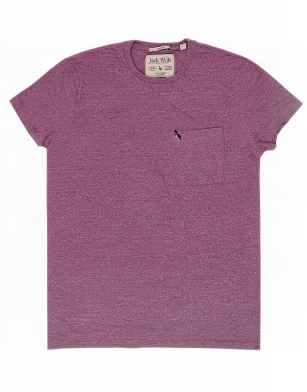 Jack Wills Camiseta ajustada para hombre Top XS Algodón moteado morado