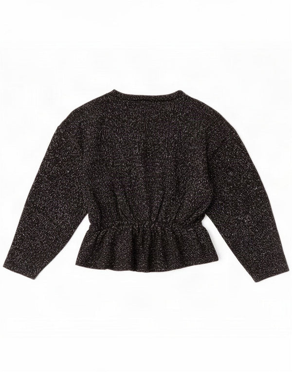 Jersey vintage con cuello barco para mujer UK 44 Mediano Negro moteado