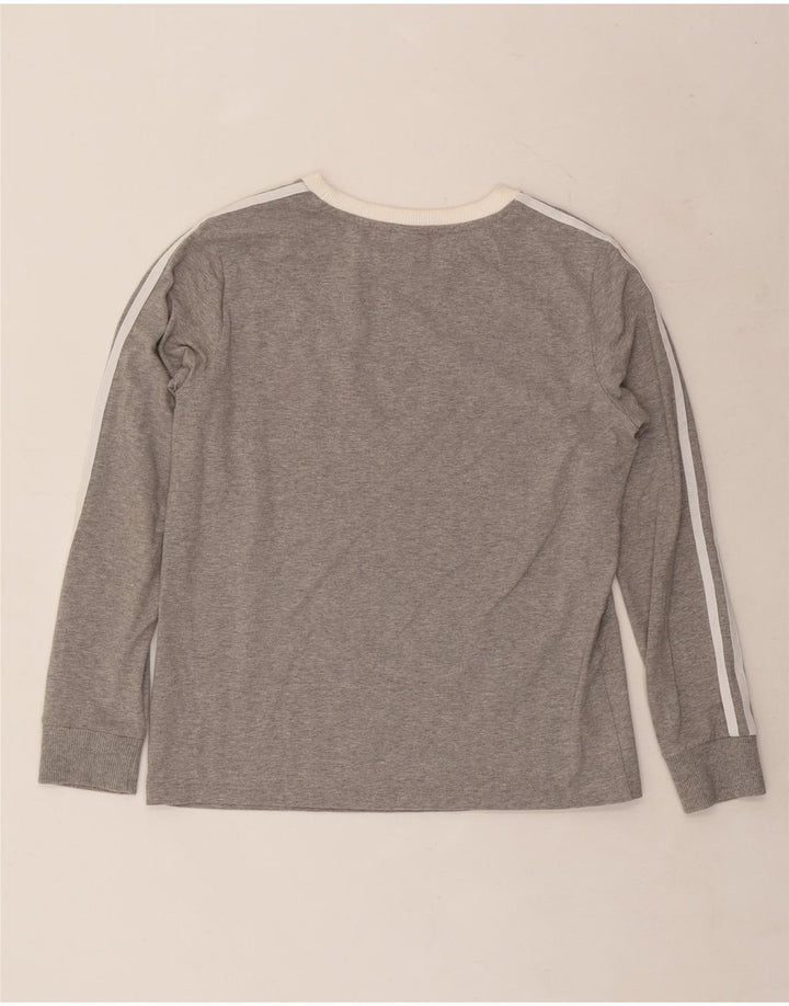 Adidas - Camiseta de manga larga para mujer, talla 40, algodón moteado gris medio