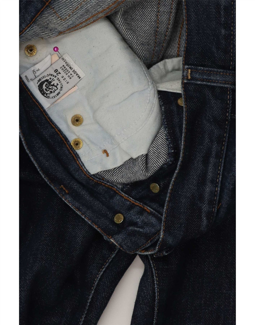 Diesel Vaqueros Rectos Para Hombre W28 L28 Algodón Azul Marino