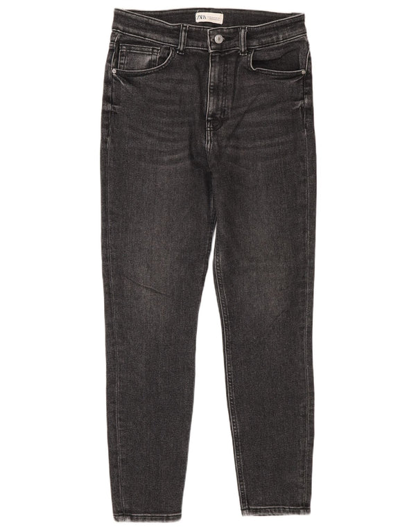 Zara Vaqueros pitillo de talle alto para mujer EU 40 Medium W30 L28 Gris