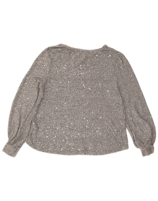 Oasis Blusa de manga larga para mujer UK 46 Large Viscosa gris