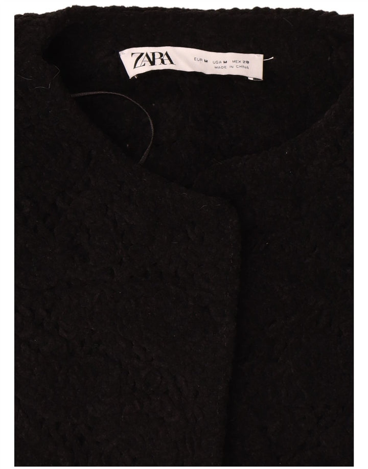 Zara Chaqueta Blazer Extragrande De Manga Corta para Mujer UK 44 Medium Black