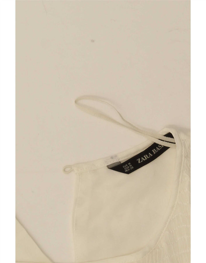 Zara Mujer Blusa Sin Mangas Top UK 44 Medium Off White