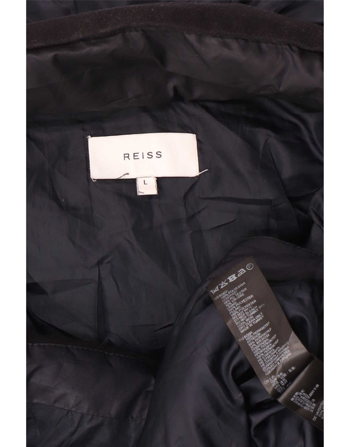 Reiss Chaqueta acolchada con capucha para hombre UK 40 Large Poliéster color azul marino