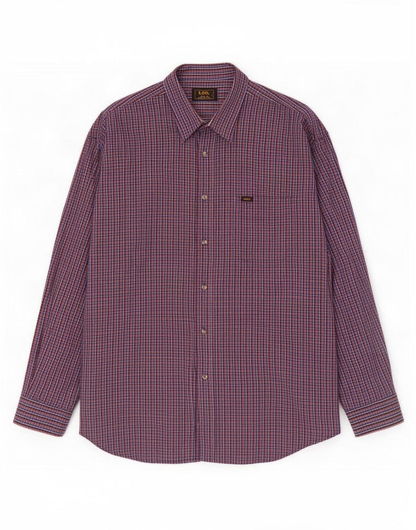 Lee Camisa para hombre 2XL Algodón a cuadros multicolor