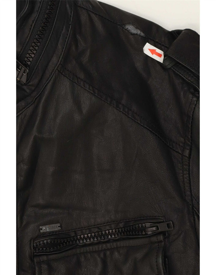 Aviatrix Chaqueta de cuero militar para hombre UK 38 Medium Black
