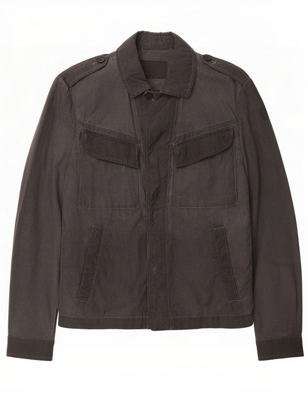 Trussardi Mens Military Jacket IT 52 XL Grey Cotton