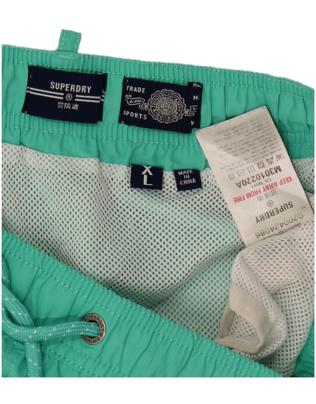 Superdry Shorts De Baño Gráficos Para Hombre XL Poliéster Verde
