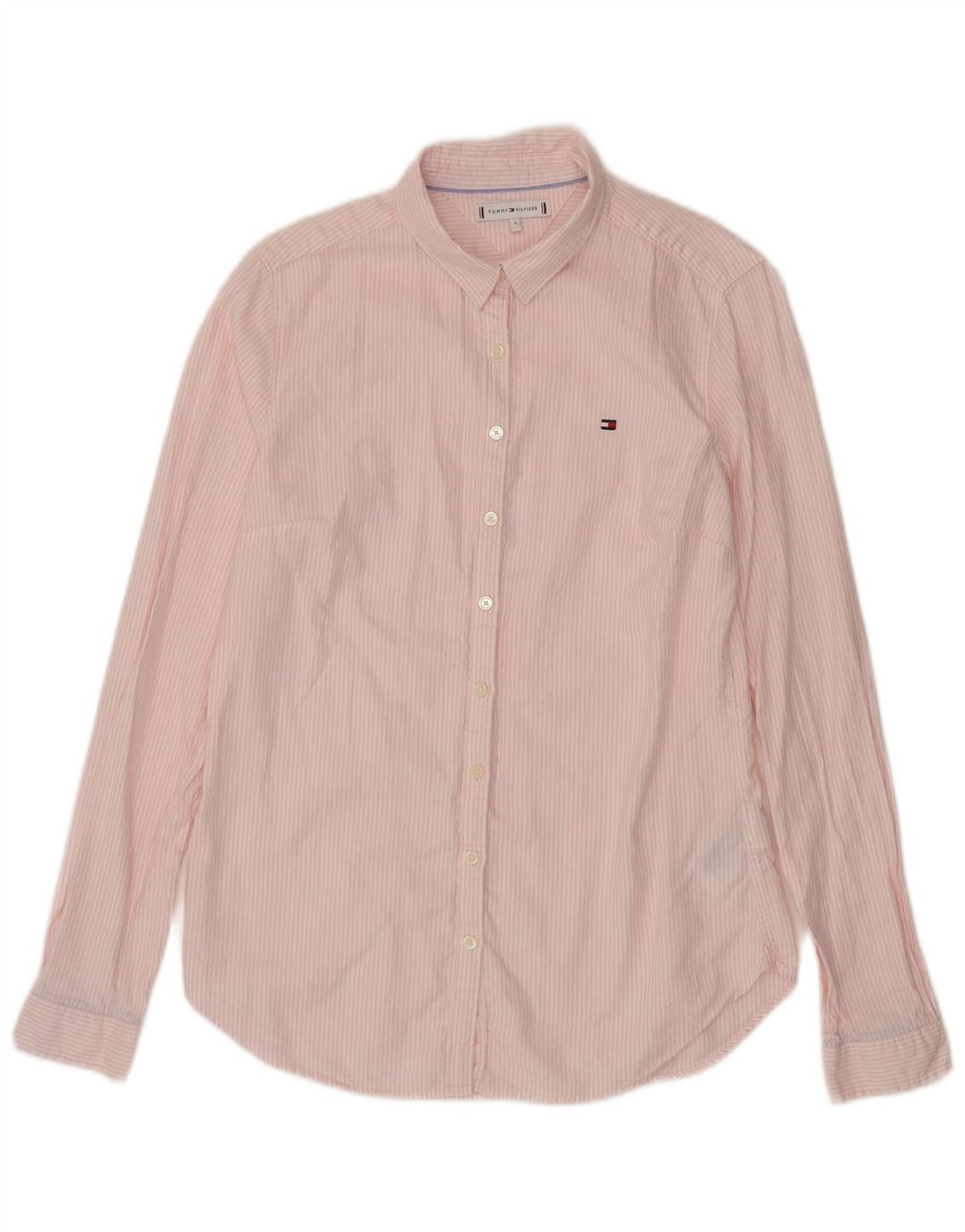 Tommy Hilfiger Camisa para mujer US 8 Algodón a rayas rosa medio