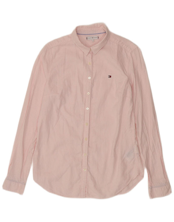 Tommy Hilfiger Camisa para mujer US 8 Algodón a rayas rosa medio