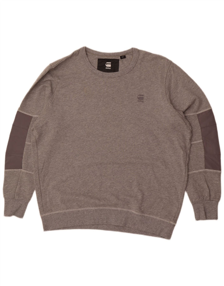 G-Star Hombre Sudadera Jumper 2XL Gris Colorblock Algodón