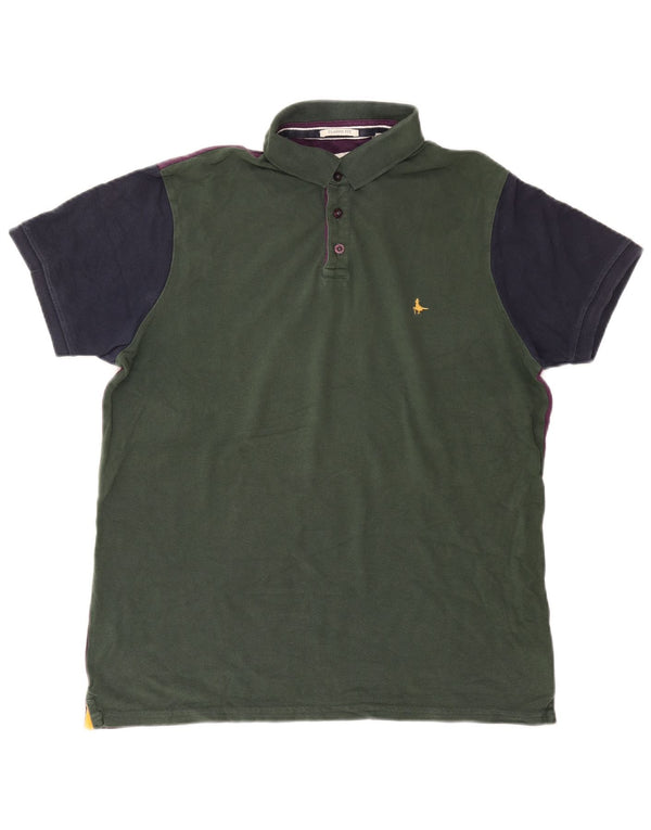 Jack Wills Polo De Corte Clásico Para Hombre XL Algodón Color Block Verde