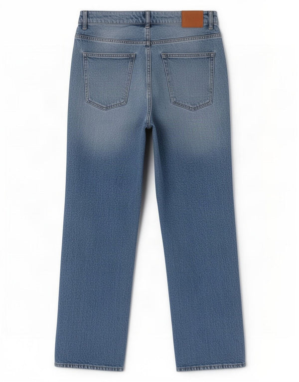 Zara Jeans rectos para mujer EU 42 Large W32 L28 Algodón azul