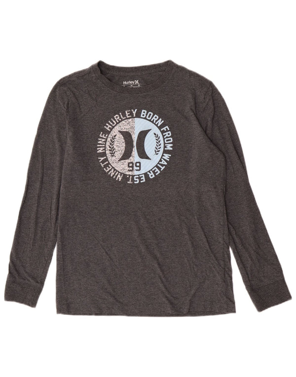 Hurley Boys Graphic Top Manga Larga 13-14 Años XL Gris Algodón