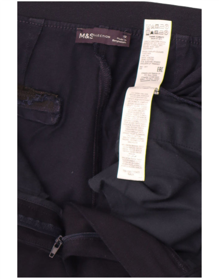 Marks & Spencer Pantalones de traje para mujer UK 12 Medium W30 L26 Azul marino