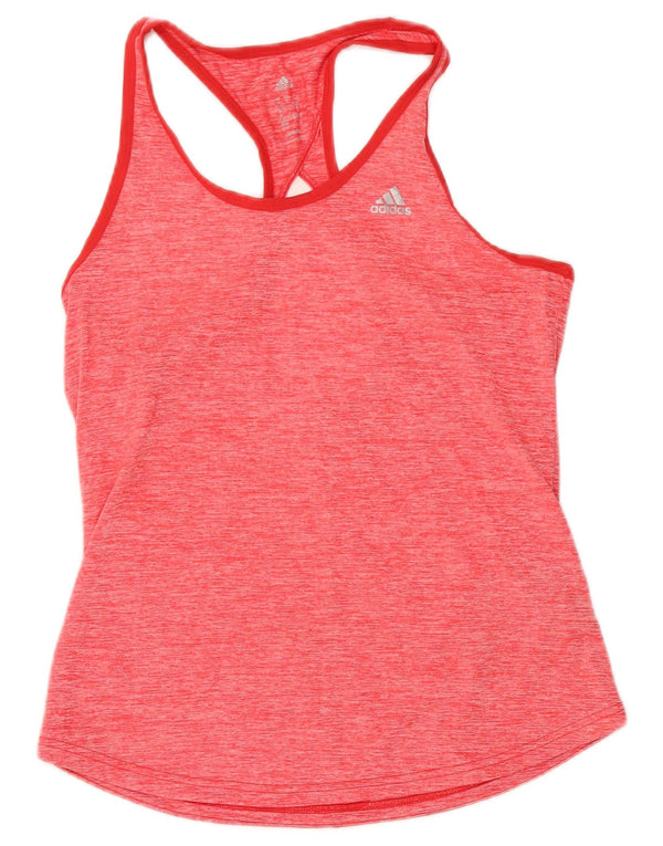 Adidas Mujer Climalite Chaleco Top UK 12/14 Poliéster moteado rosa medio