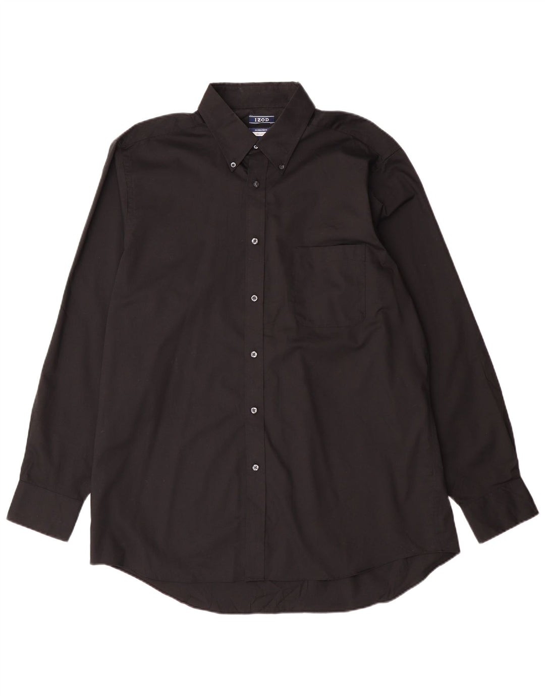 Izod Camisa elástica de ajuste regular para hombre, talla 16 16 1/2 grande, algodón negro