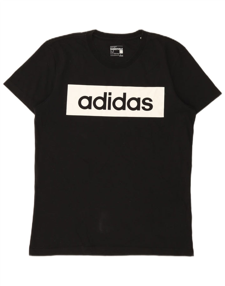 Adidas Mens Climalite Graphic Camiseta Top Medio Negro Algodón