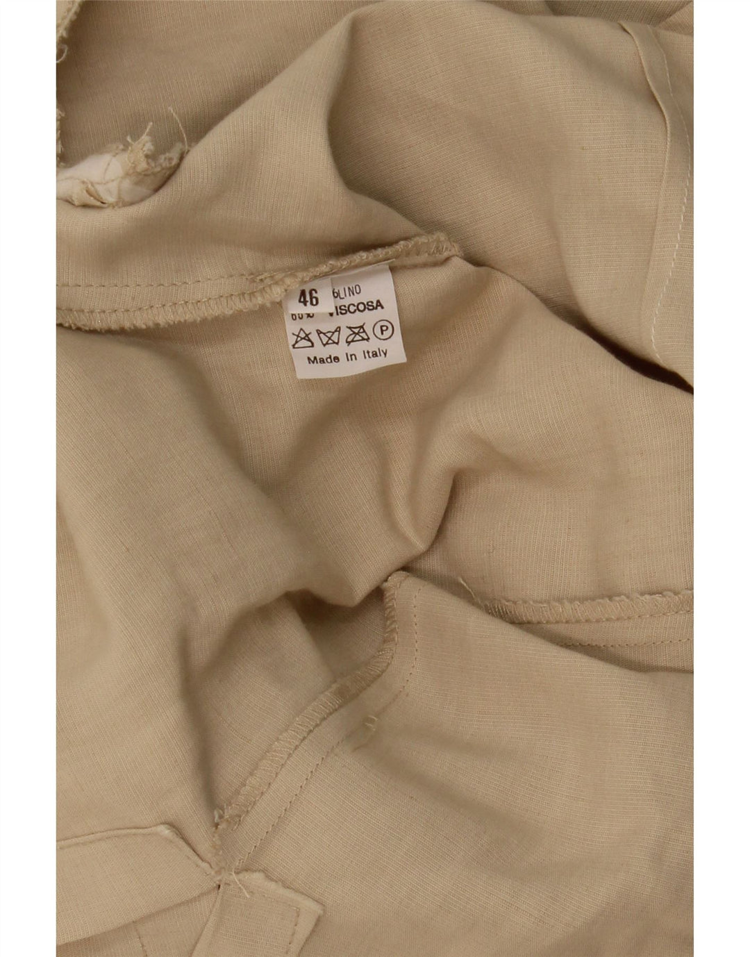 VINTAGE Chaqueta Blazer de manga corta para mujer de 3 botones IT 46 Beige grande