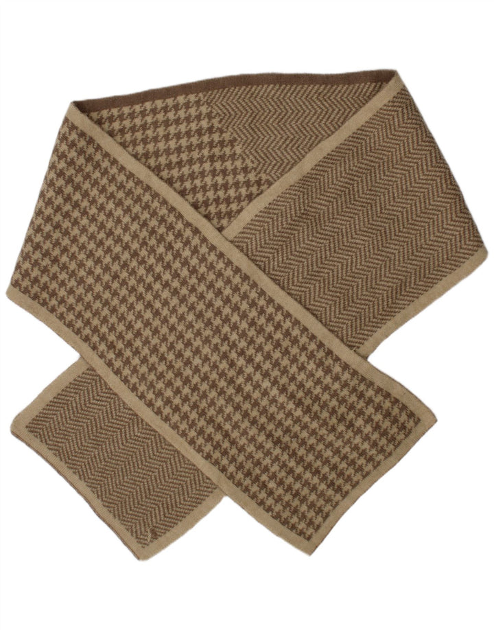 Vintage mujer rectángulo bufanda un tamaño beige pata de gallo clásico