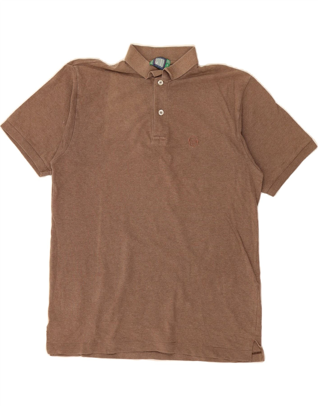 SERGIO TACCHINI Mens Polo Shirt Medium Brown Cotton Vintage Sergio Tacchini and Second-Hand Sergio Tacchini from Messina Hembry 